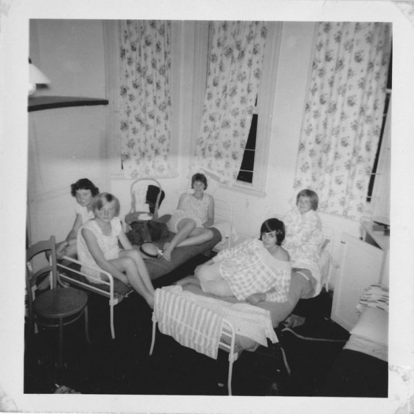 A-Dorm-1962-Jeni-Garside,-Rosalind-Tyson,-Liz-Hewson,-Marion-Shaylor,-Sue-Goodchild